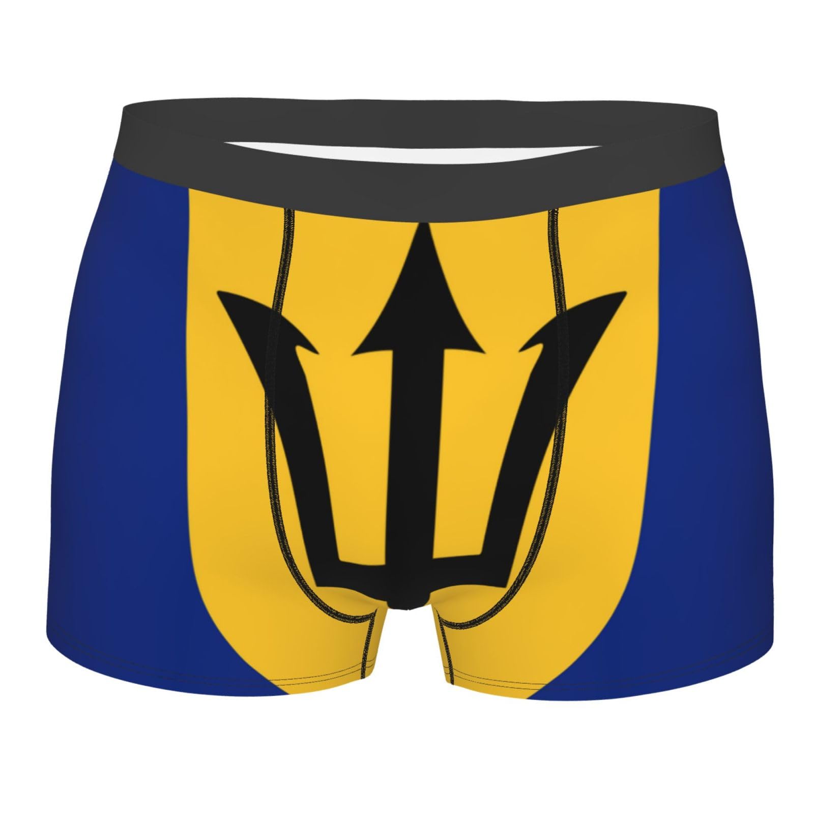 Melbrakin Barbados Flag Men's Underwear Breathable Boxer Briefs Stretch Trunks
