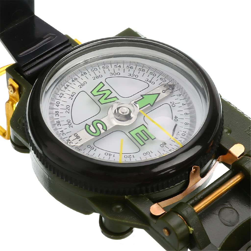 Brújula Portátil Militar para Acampar Al Aire Libre, Mini Lente Plegable, Brújula, Supervivencia del Ejército, Herramientas De Expedición con Puntero Preciso