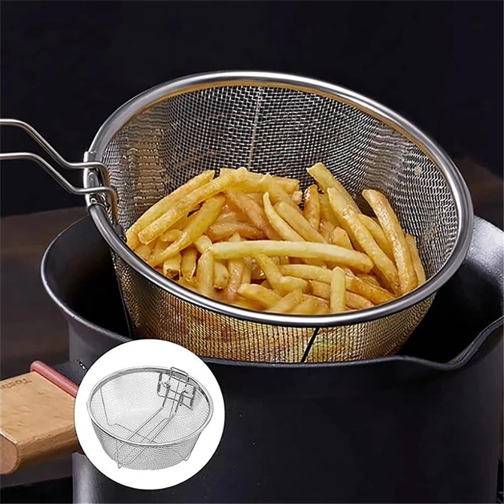 Kosz do smażenia na frytki Kosze ze stali nierdzewnej z uchwytem Frytkownica Sitko Skimmer blanszujący(L)