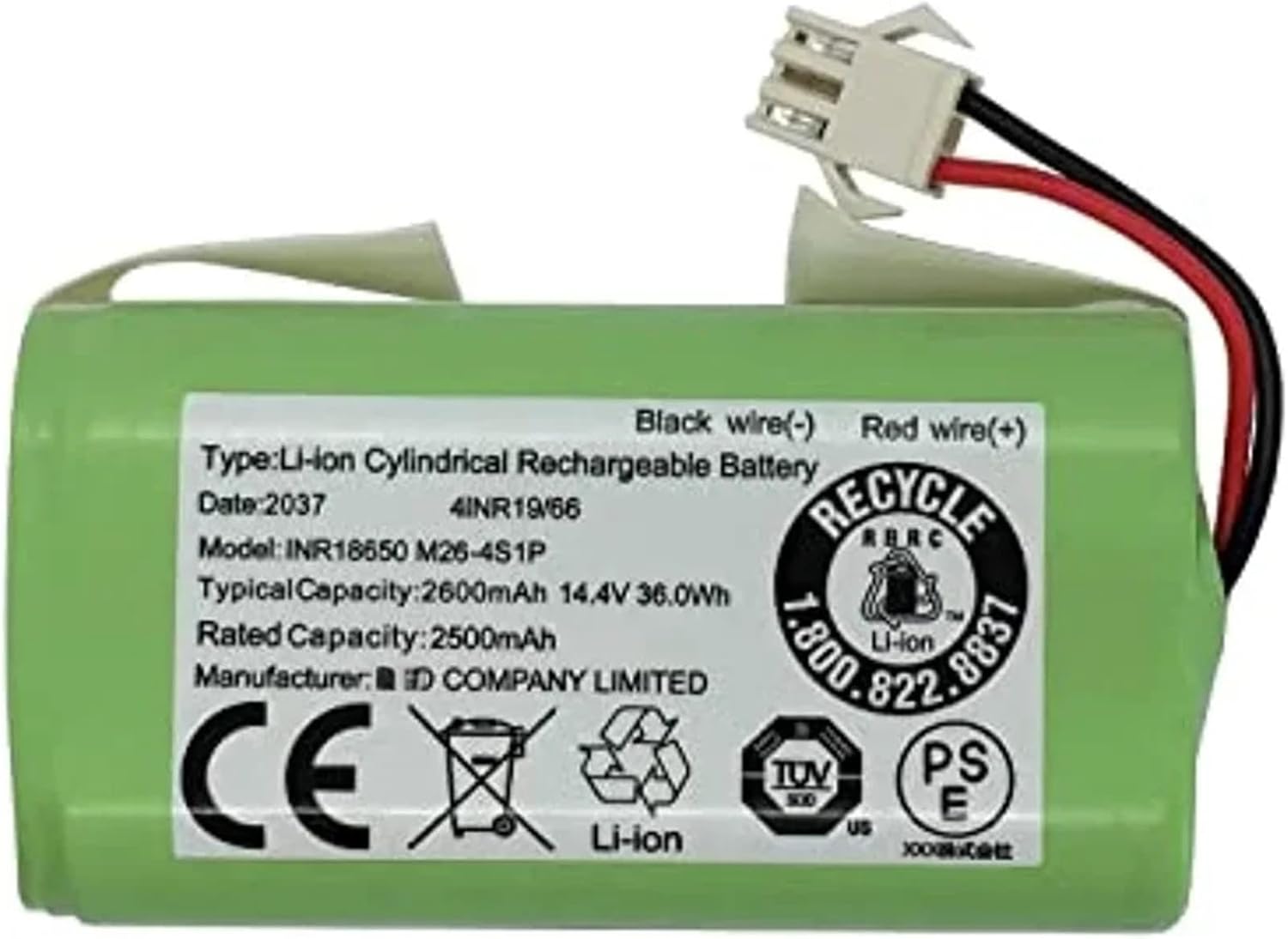 14.4V 2600mAh Replacement Battery, Compatible For Conga, 990 1090,Compatible For Tesvor, X500 Li-ion Battery(3200mAh)