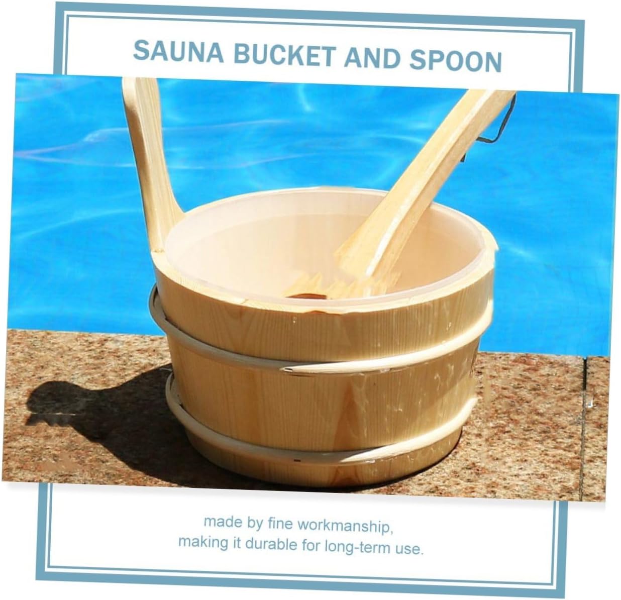 Wooden Sauna Bucket and Scoop Set Capacity Natural Spa Accessories for Sauna Room Durable and Aesthetically Pleasing Design for Relaxation and Wellness