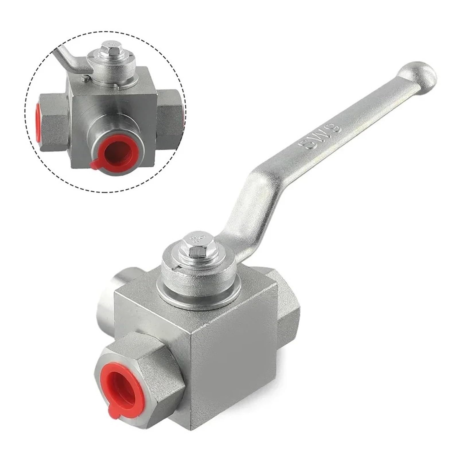 Wasser-Druckventil Hydraulisches Kugelventil 3-Wege-Hochdruck-Kugelventil 1/4'' 3/8'' 1/2'' 3/4''BSP M18 * 1,5 500 Hydraulisches Kugelventil Sicherheitsventil(NPT 1-2)