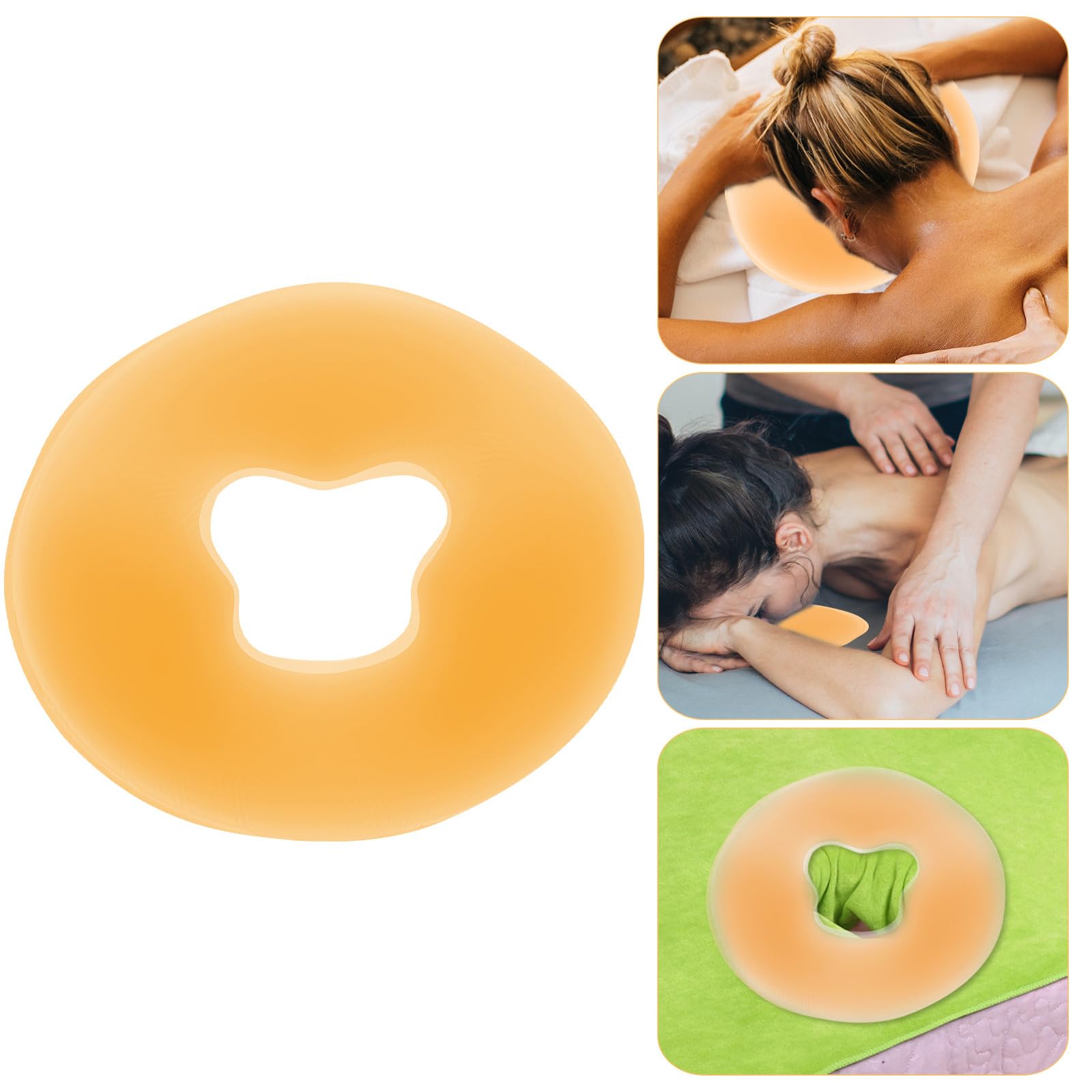 Ipetboom Coussin de Massage Facial en Silicone Couleur Chair 750g, Oreiller Ergonomique pour Salon de Beauté, Coussinet Face Bas pour Spa et Relaxation, Soutien Confortable Visage et Tête