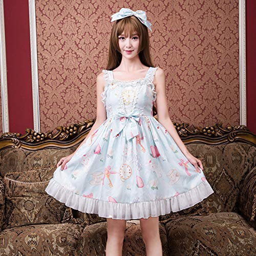 Sweet Lolita Printed Rabbit Dress Sleeveless Chiffon Lace JSK Princess Dress4