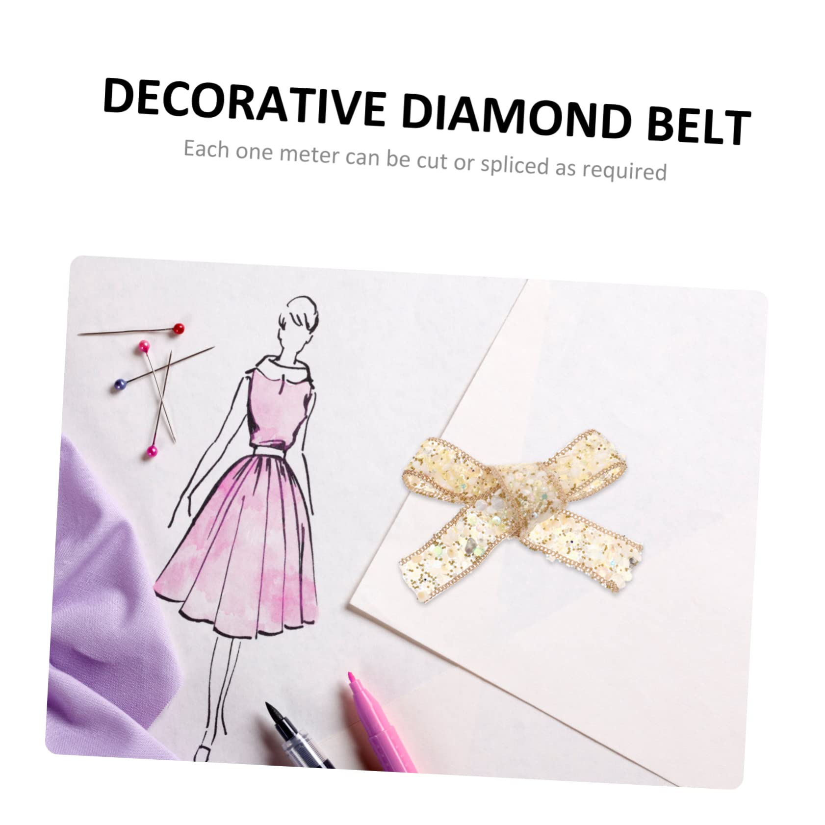 Lurrose 5rollen Dekoratives Strassband Selbstklebendes Rhinestone-ribbon Für Kleidung Und Bastelprojekte Mit Glitzer Für Hochzeiten Kostüme Und Kreative Dekorationen