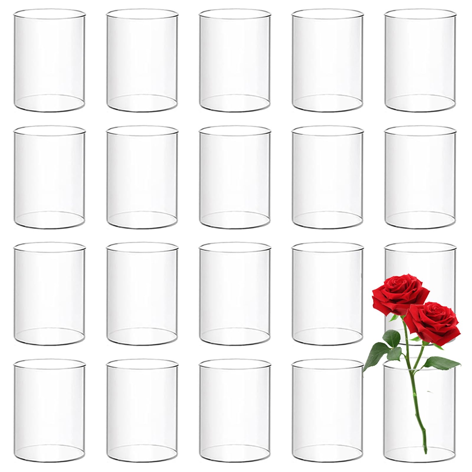 Vase cylindrique plastique transparent pour éviter la casse en mariage