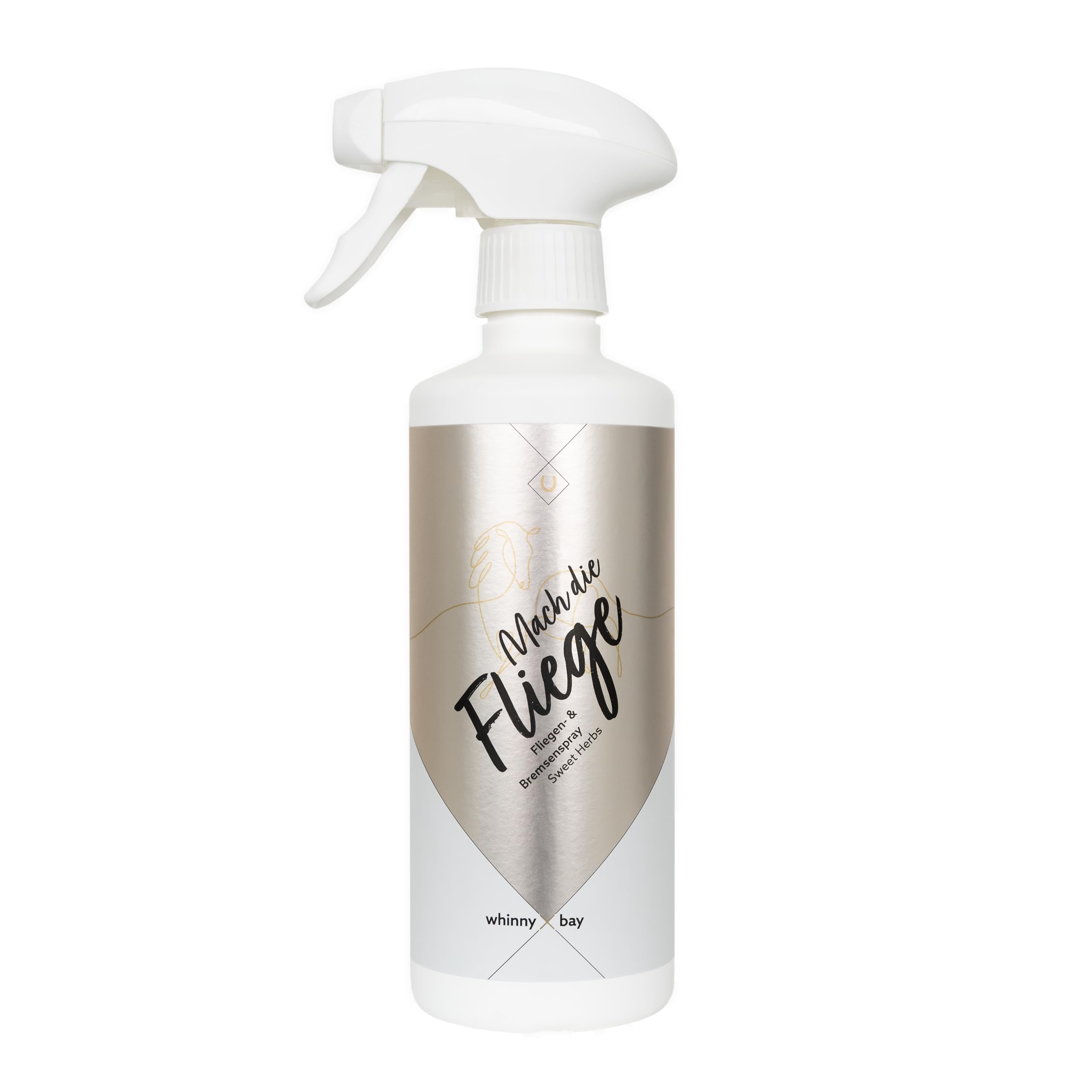 Fliegenspray Mach die Fliege – Insektenschutzspray mit Icaridin & Kräuterduft für Pferde und Reiter | sanft, wirksam & geräuscharm, 500ml