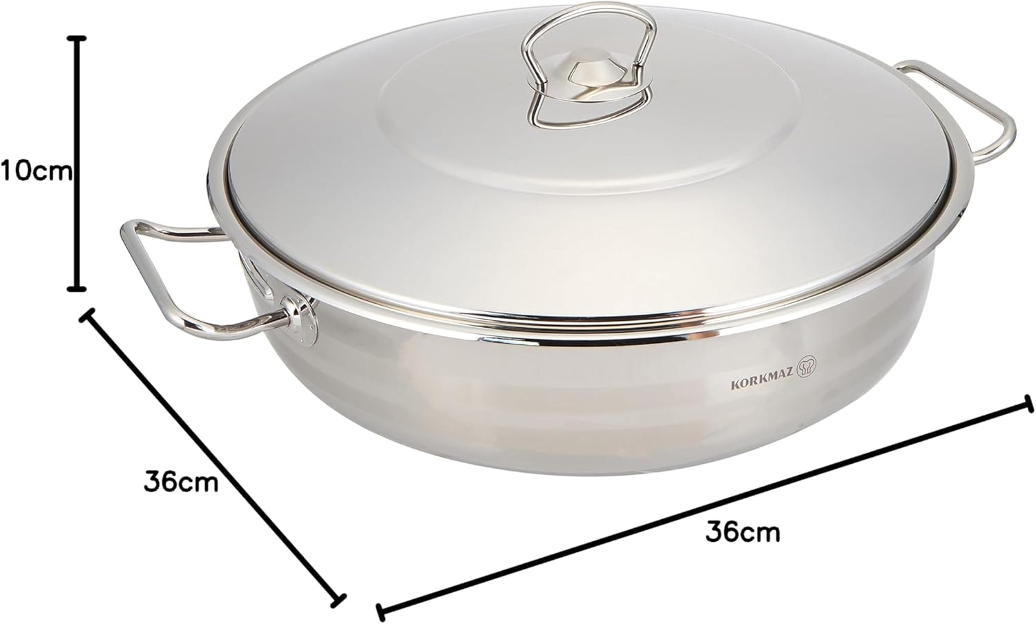 Korkmaz Astra 10 Quart Casserole Dutch Oven Coverd