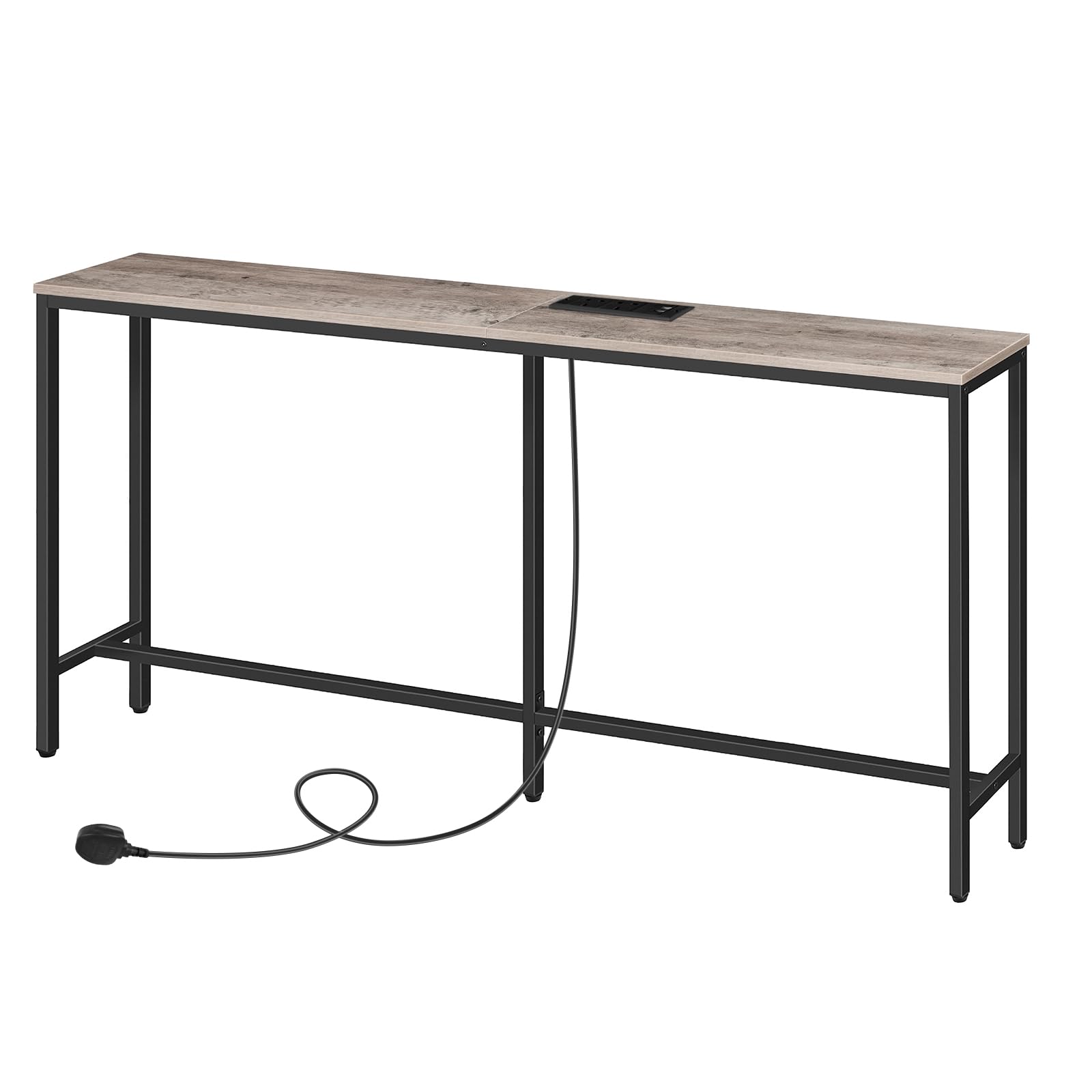 MAHANCRIS Console Table with Power Outlet, 160 cm Narrow Sofa Table, Industrial Entryway Table with USB Ports, Behind Couch Table for Entryway, Hallway, Foyer, Living Room, Bedroom ACTHG16KE01N1 — image 1