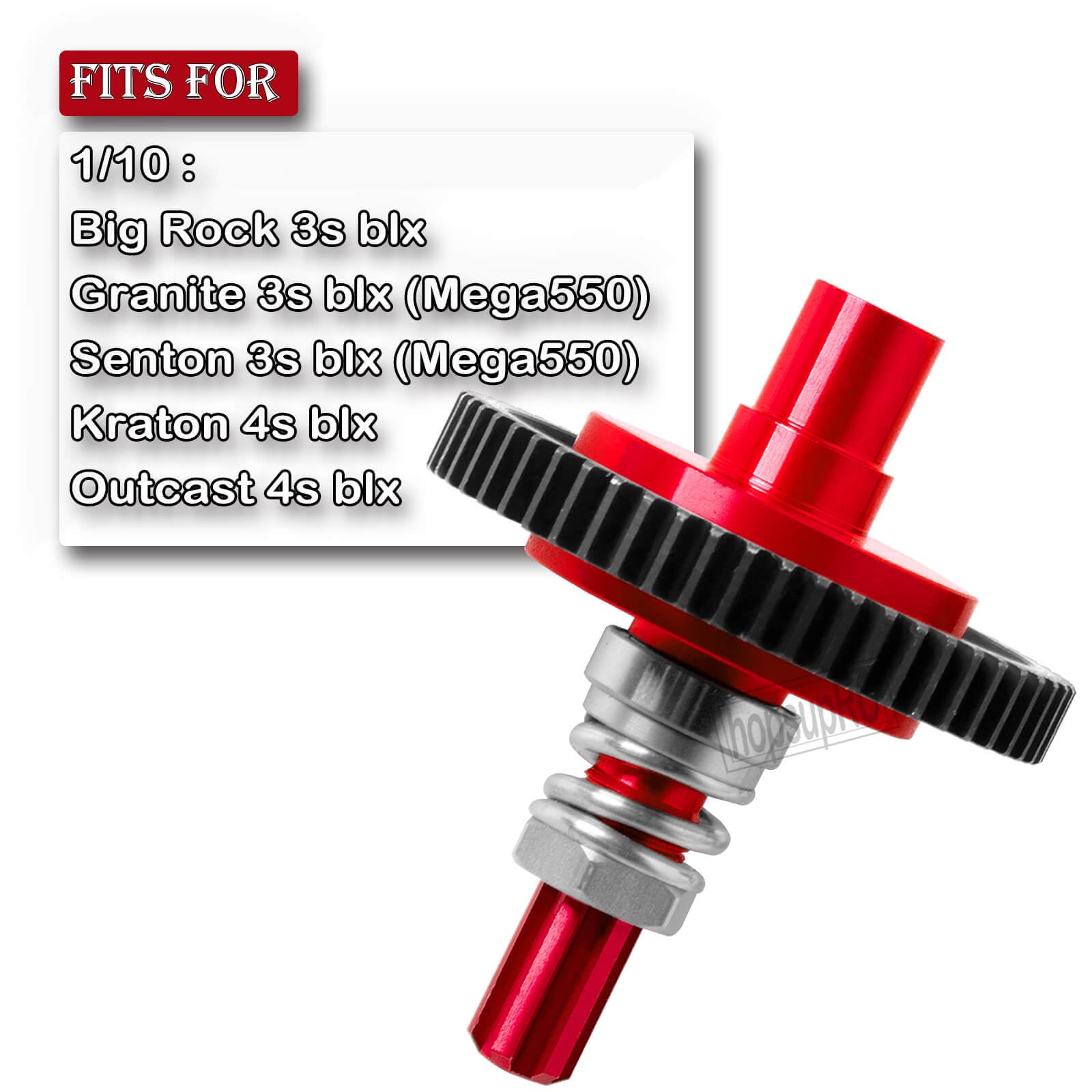 hopsupRC 7075 Metal Spur Gear Slipper Clutch 57T(32dp) with 3.175mm Pinion Gear Sets (15T/16T/17T) Upgrades for 1/10 4x4 Granite/Senton/Big Rock/Vorteks 3s & 550,Kraton/Outcast 4S,1/8 Typhon 3s,Red