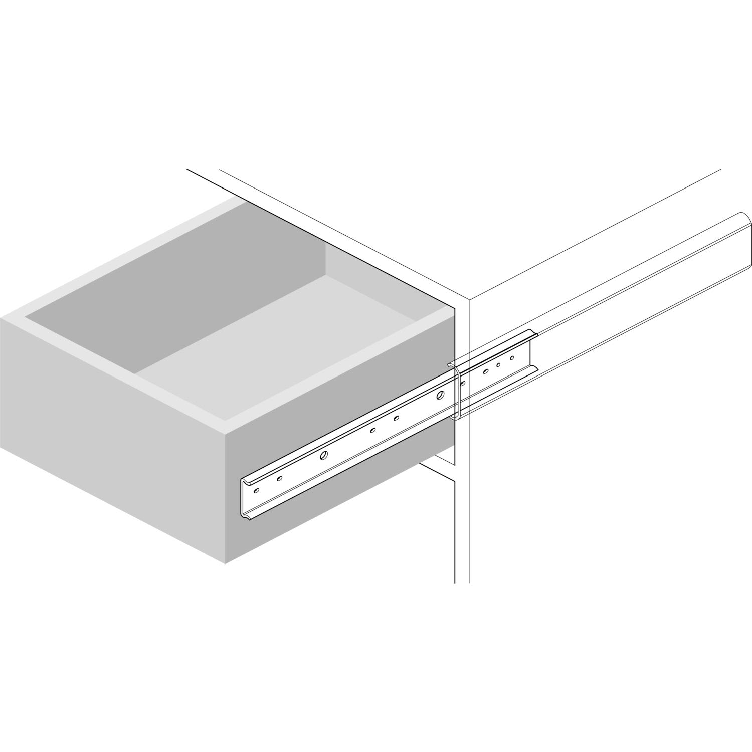 ACCURIDE 2026L Kugelkäfigführung - Teilauszug, 40 kg, Schienenlänge 450 mm
