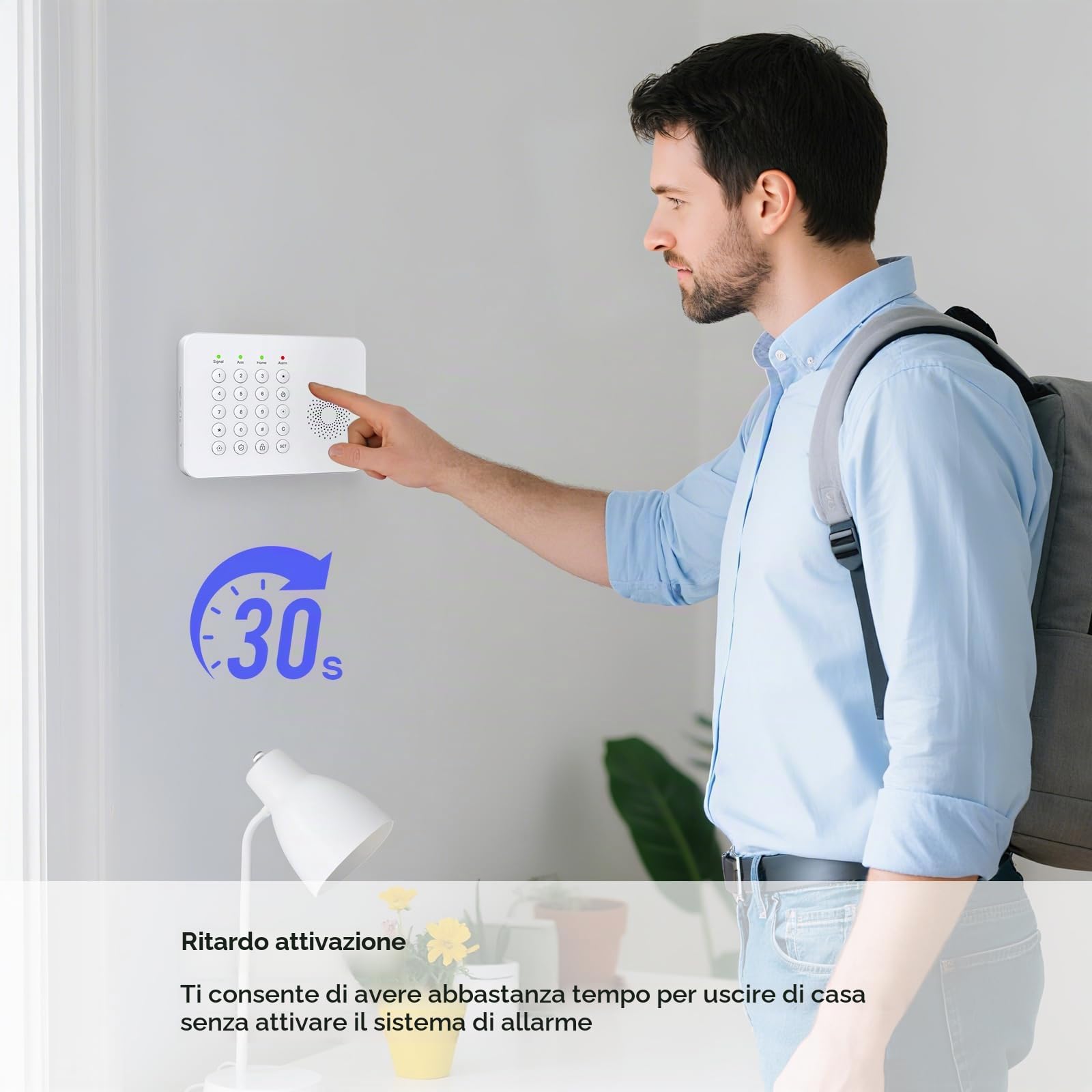 XNY 4G/WiFi Allarme Casa Senza Fili, 24 Pezzi Sistema di Allarme Casa Senza Fili con 1 Sirena, 6 Sensori Per Porte e Finestre, 3 Rilevatore di Movimento, Antifurto Casa Wireless, Tramite APP
