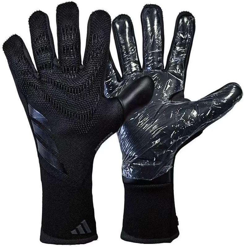 LongjihuiSoccer Goalkeeper Gloves Goalie Training Gloves Strong Grip Anti-Slip and Breathable for Adults and Children, 6, Black Orange