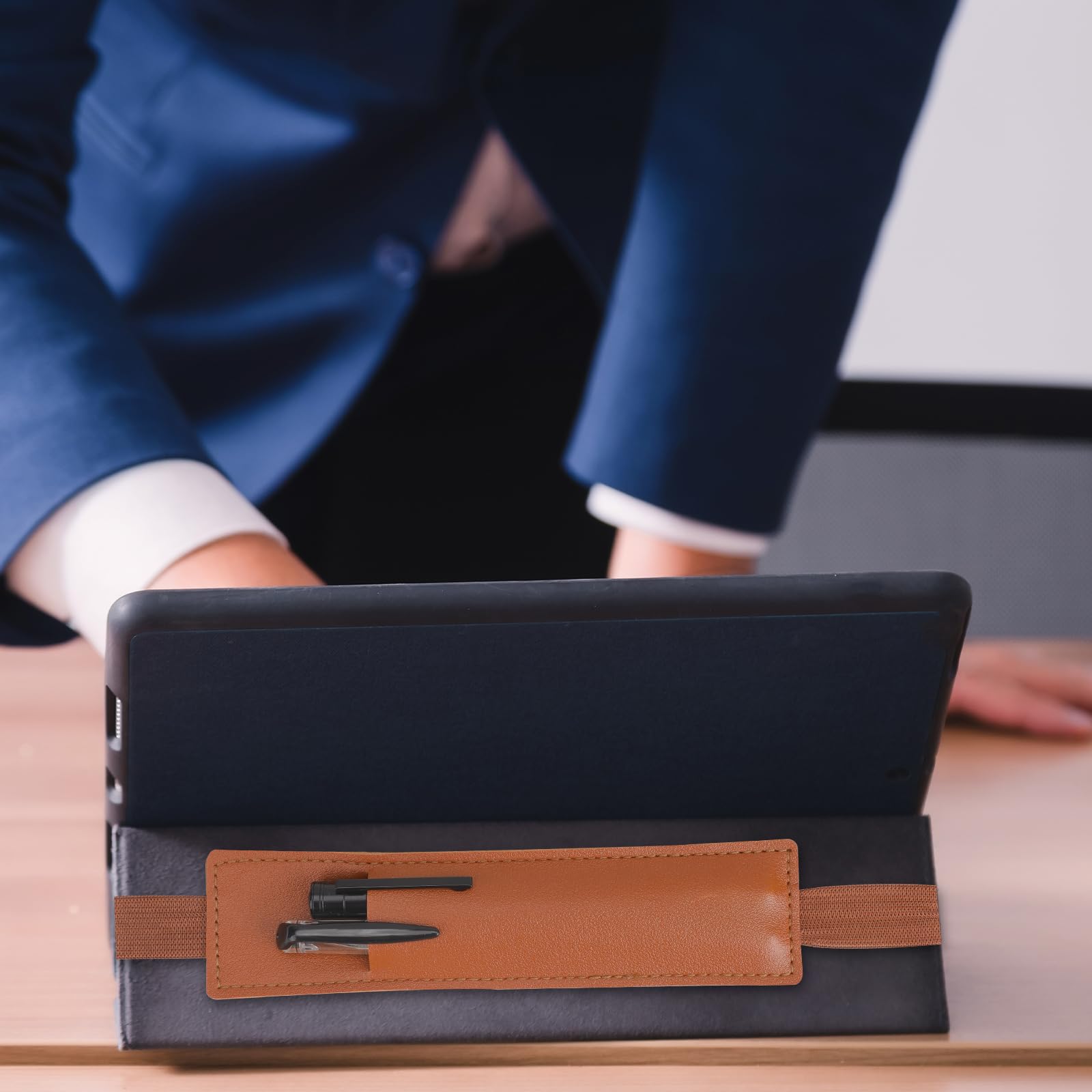 simarro 6 Stück Stifthalter Notizbuch, Verbreiterter Wiederverwendbare Pen Holder Elastischer Stifthalter aus Leder Elastisches Band Buchriemen Tragbare Stiftetasche mit Elastisch für Notizbuch Planer