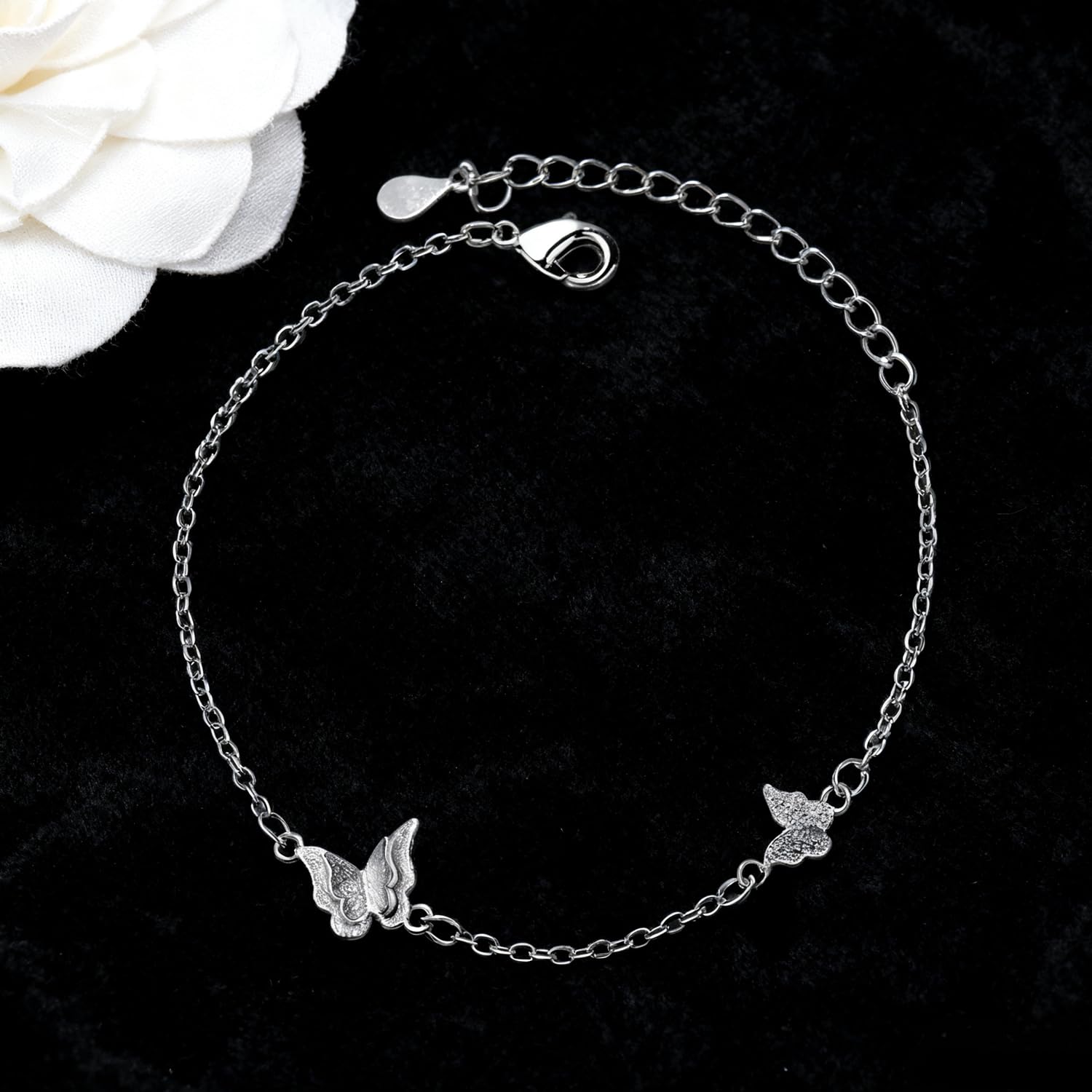 925 Sterling Silver Bracelets for Women Silver Butterfly Chain Bracelets Butterfly Jewelry Fashion Jewelry Gifts for Mom Wife