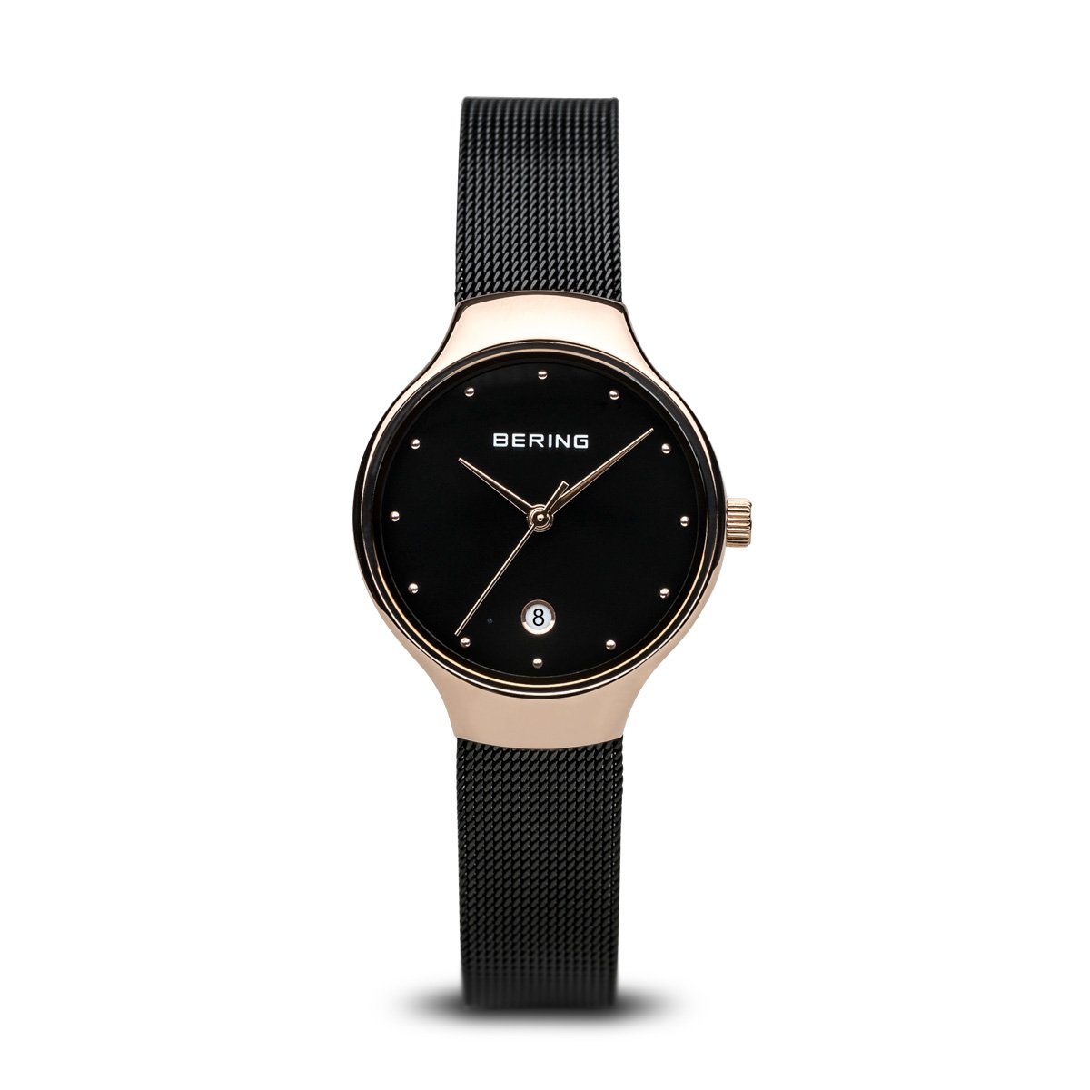 Bering Damen Quarz Uhr | Armbanduhr 26 mm Edelstahlgehäuse und Zifferblatt | Milanaisearmband | Saphierglas | 3 ATM | 13326