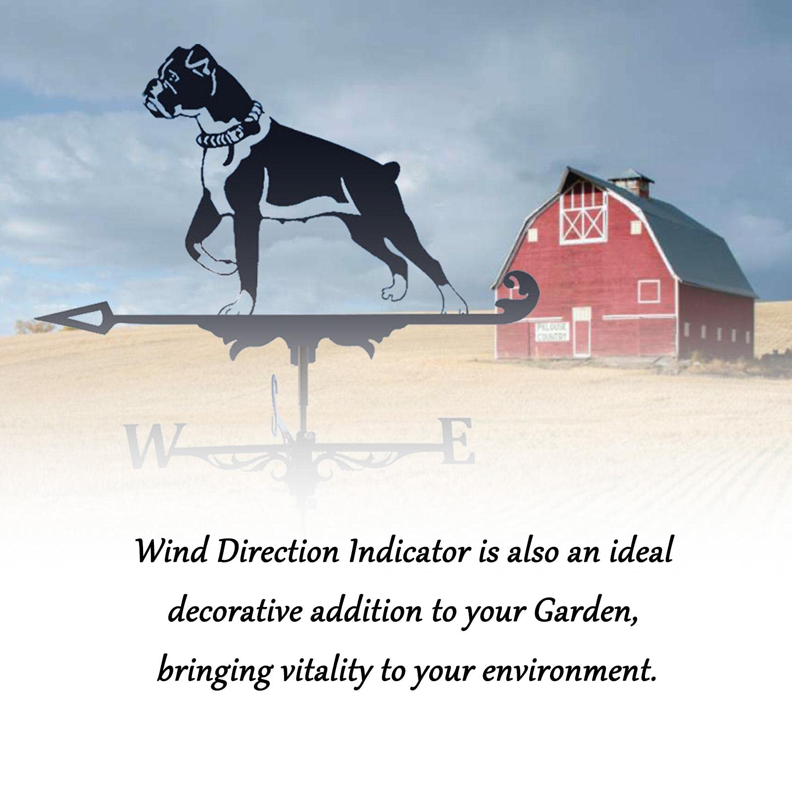 Metalen Windvaan, Retro Rvs Weathervane Weerslul Wind Richting Indicator voor Outdoor Iron Dak Tuin Outdoor Yard Decoratie