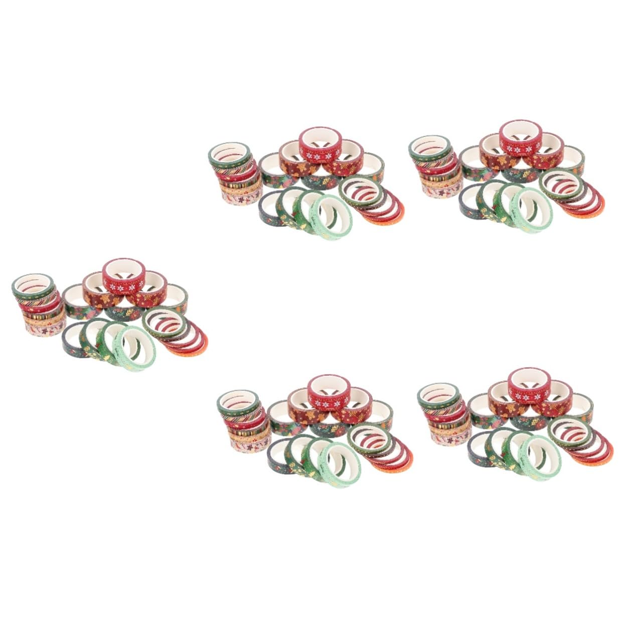 NUOBESTY 105rollen Weihnachts-washi-tape Dünne Dekorative Klebebänder Mit Goldenen Akzenten Für Scrapbooking Handarbeiten Planer Und Geschenksverpackungen Für Festliche Bastelprojekte