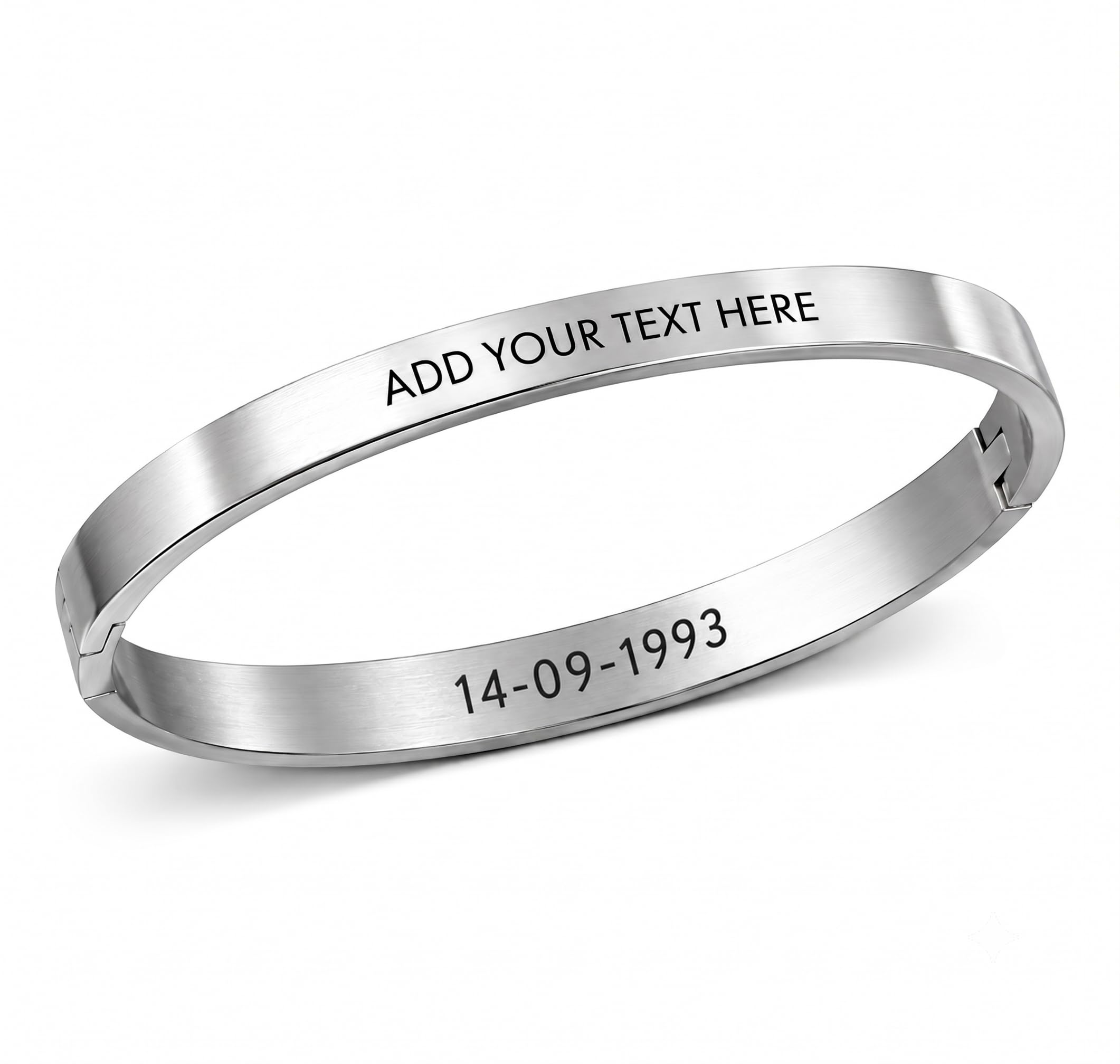 Personalized Name silver colour Bracelet Open Type Metal Cuff for Unisex – Custom Engraved Adjustable Bracelet for Men & Women | Stylish Gift-image-22