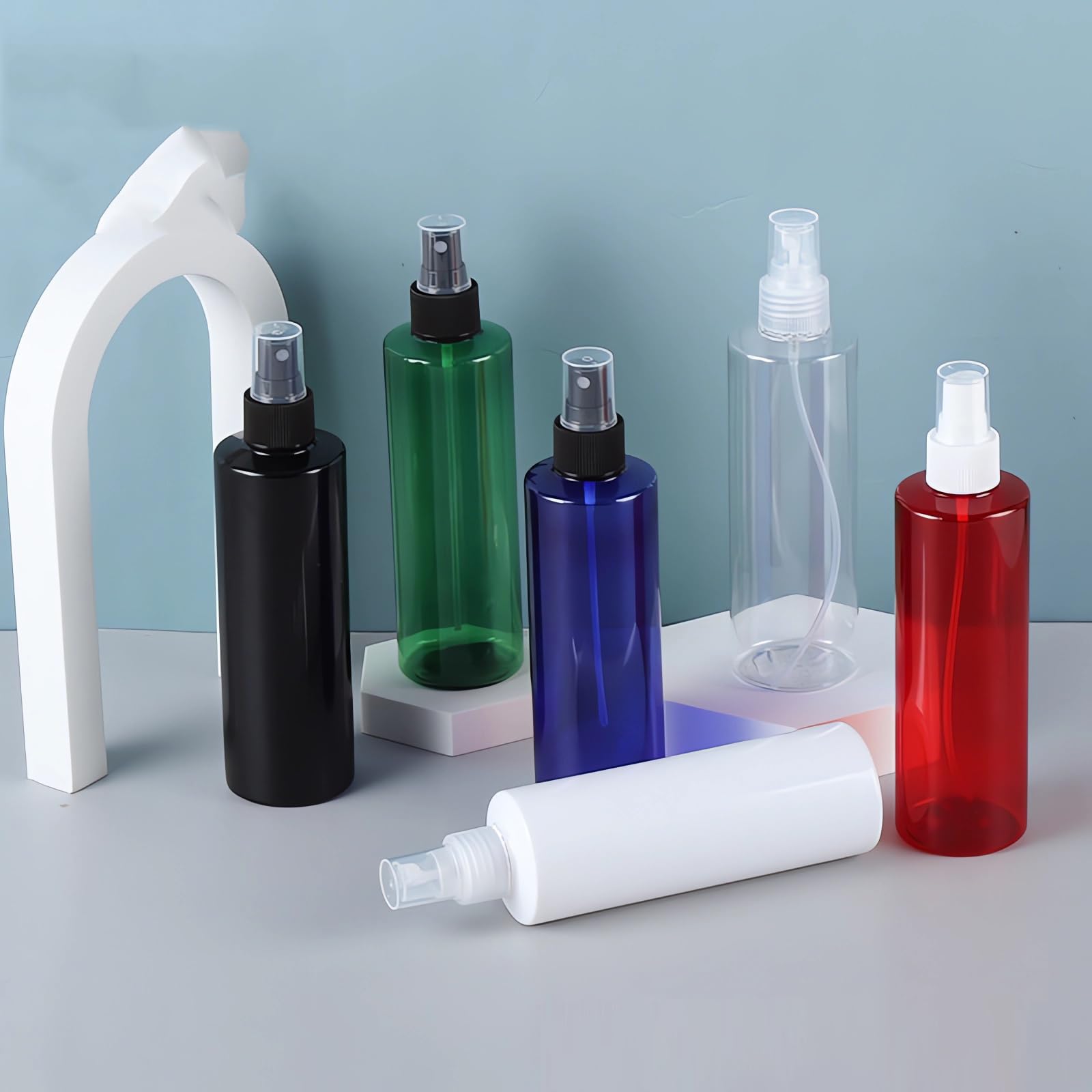24 pièces 200ml Bleu flacons vaporisateurs vides en plastique de Avec Sprayer Noir，pour Nettoyage Cuisine Jardin Arroser Les Vaporisateur Plante Eau