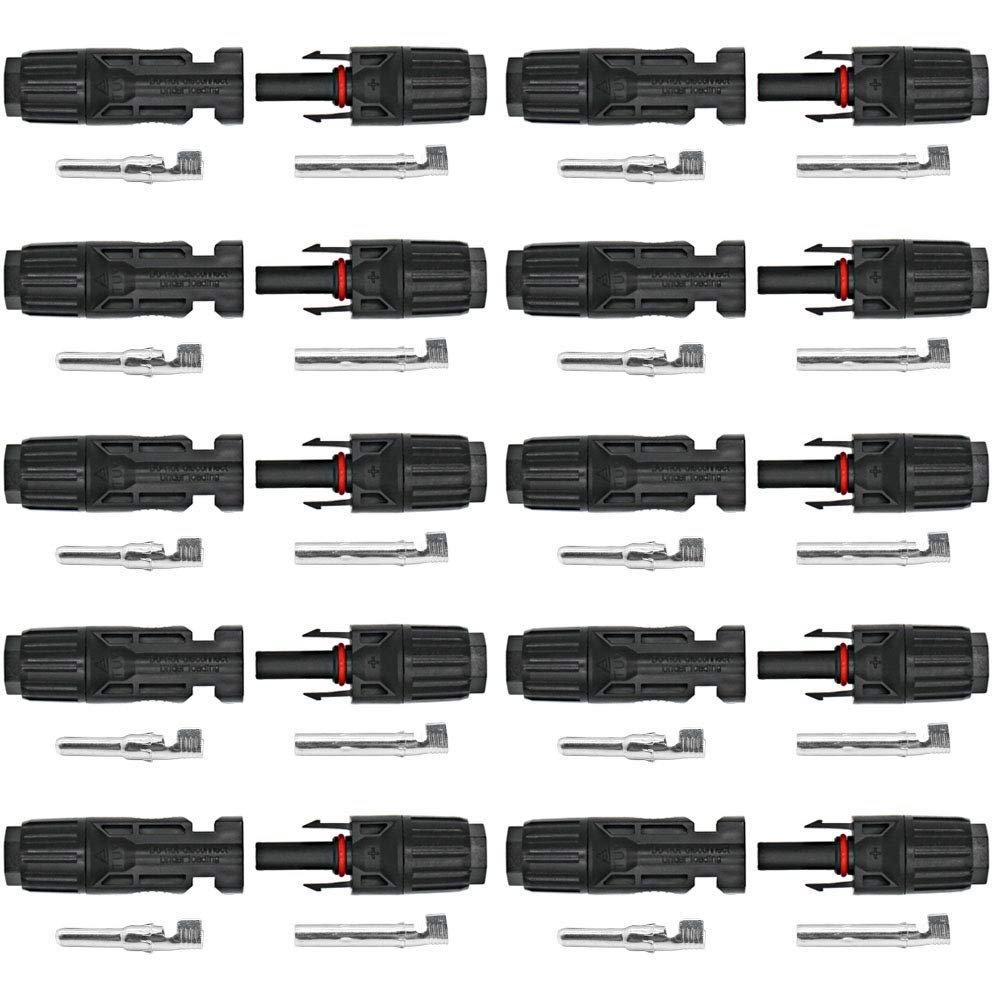 Buy 10 Pairs of MC4 Solar Cable Connectors, HUYU Male/Female Solar