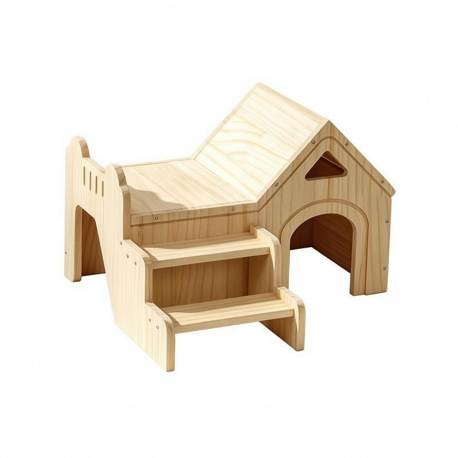 Casetta Legno Bordi Arrotondati Casetta Animale Viti Visibili Alloggio Animali per Nascondiglio