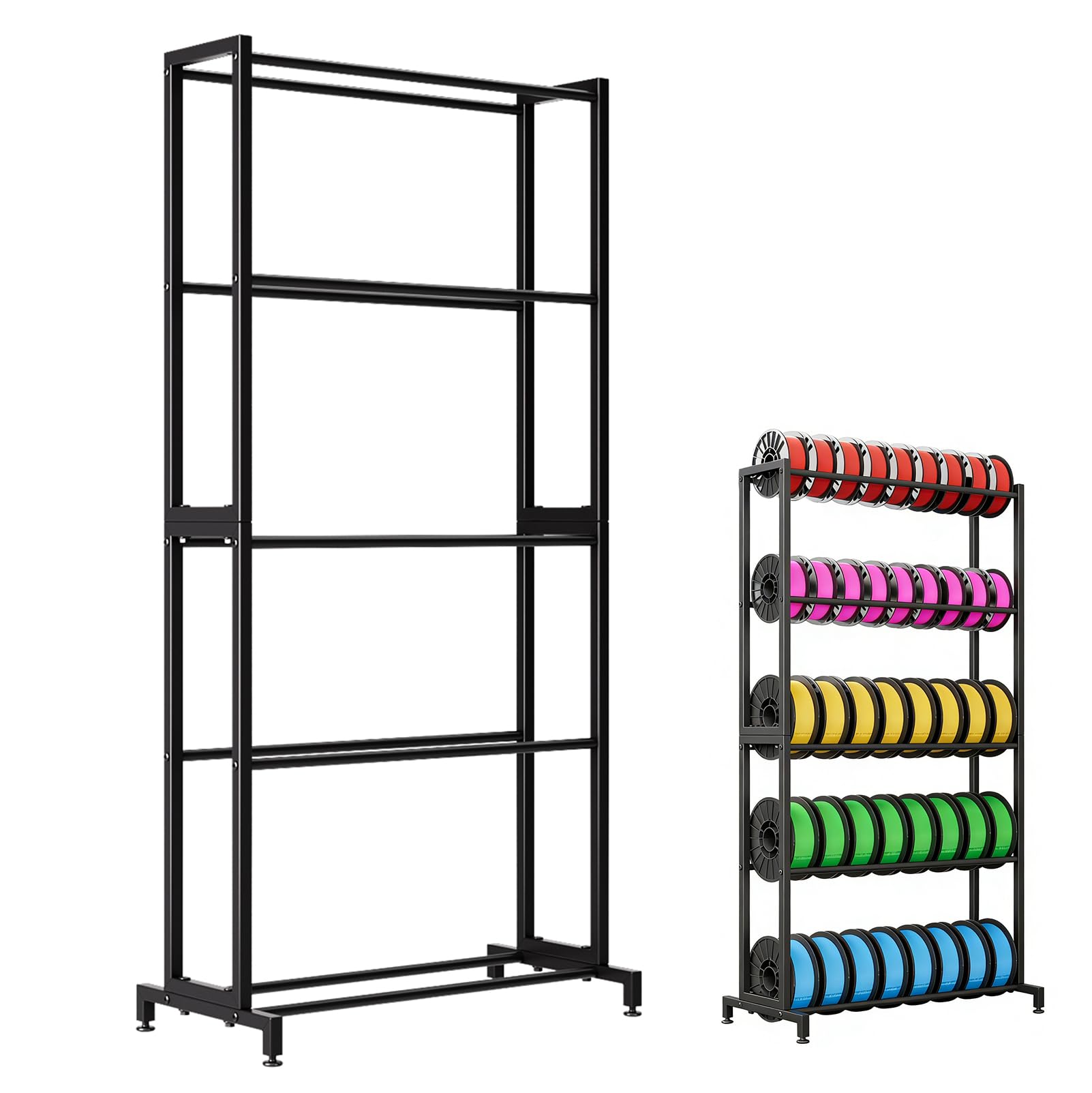 Étagère Filament Imprimante 3D, Support Bobine Filament 5 Étages en Acier