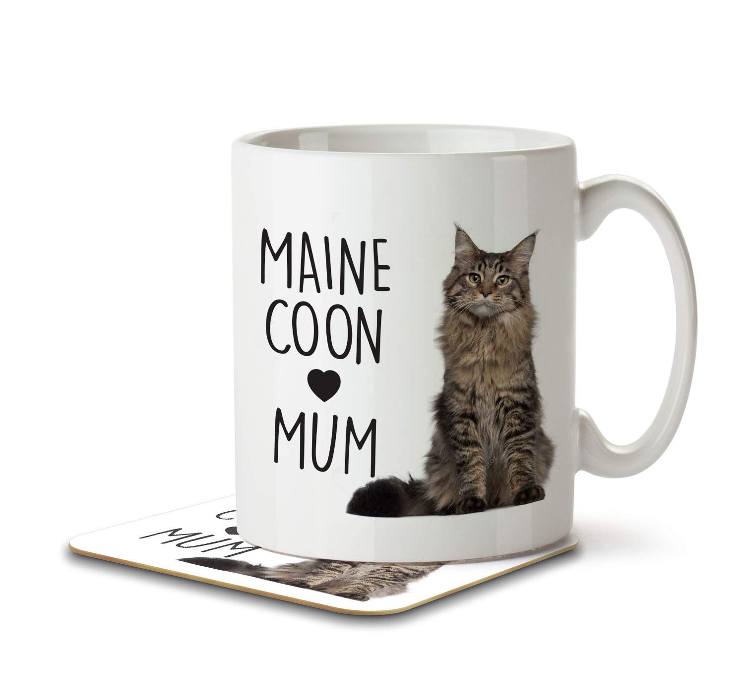 The Inky Penguin White - Maine Coon Mum - Cat Mug And Coaster, Ceramic, 11Fl. Oz.