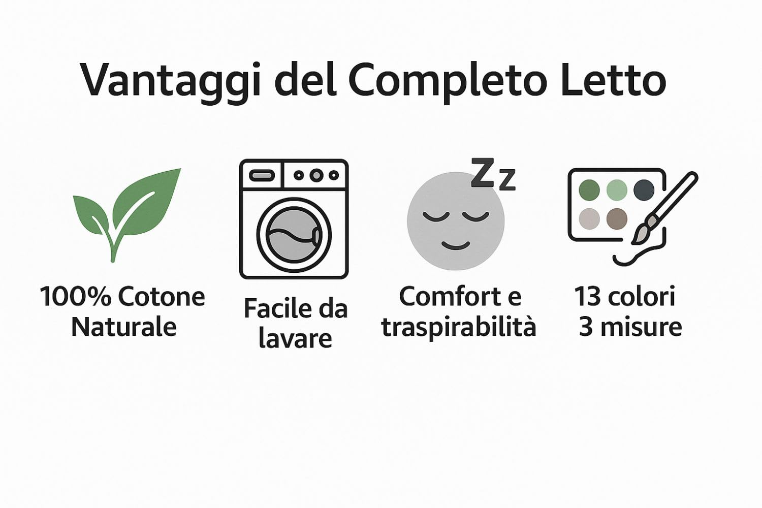Leonardo Home - completo matrimoniale da Letto in cotone - compreso nel completo 1 lenzuolo - 2 federe per cuscini standard - 1 sotto con angoli