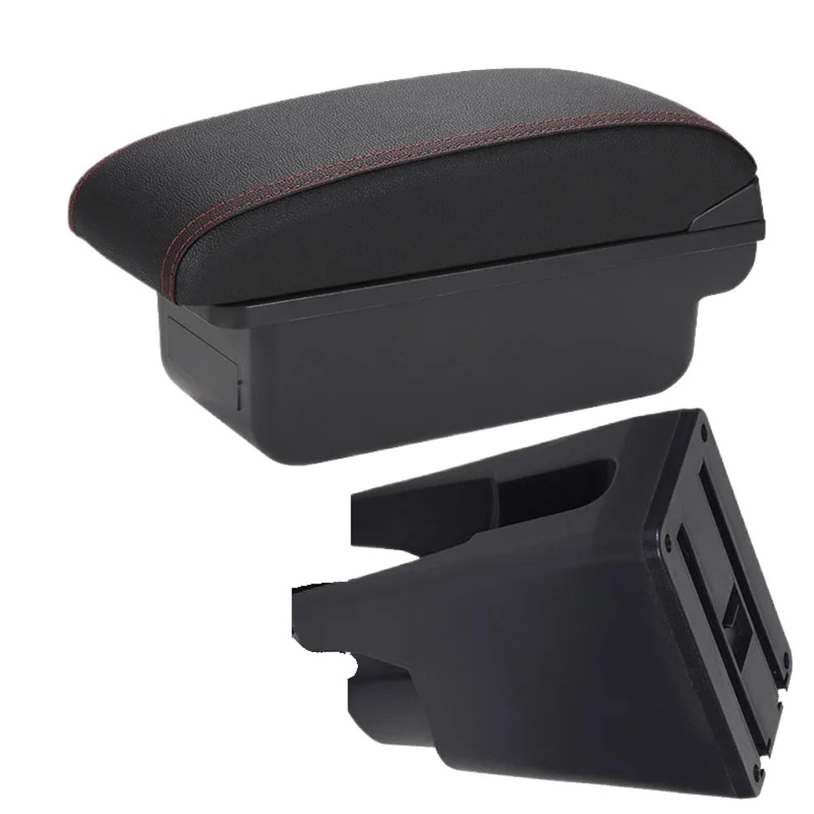 POZMNGTI Armrest Compartment Armrest Box Fit For Peugeot 107 Fit For Toyota Fit For Aygo Fit For BJ Car Armrest Accessories Store Box(C1 Black red NO USB)