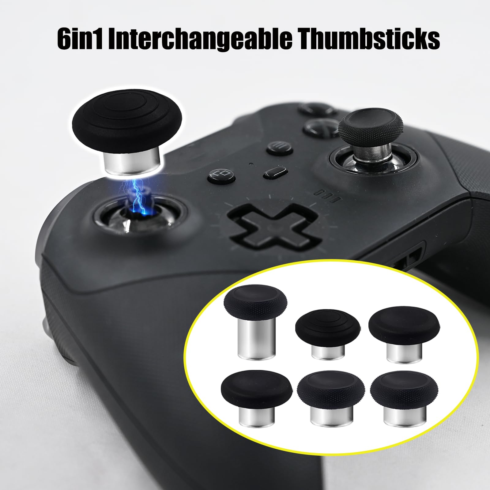 Palillos de metal 13 en 1 para Xbox One Elite Series 2, accesorios para Xbox Elite Controller Series 2, piezas de accesorios, incluye palanca de mando de metal Mod 6 Swap, 4 palas, 2 D-Pads, 1