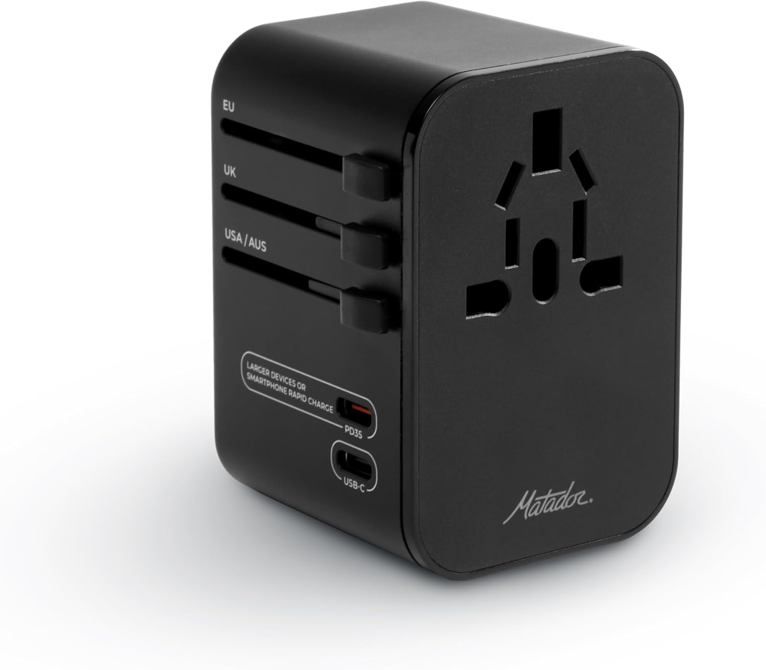 Matador Global Travel Adapter - International Power Adapter for 170+ Countries; Fast Charging Travel Charger for Multiple Devices; Universal Power Adapter, Type G C E H