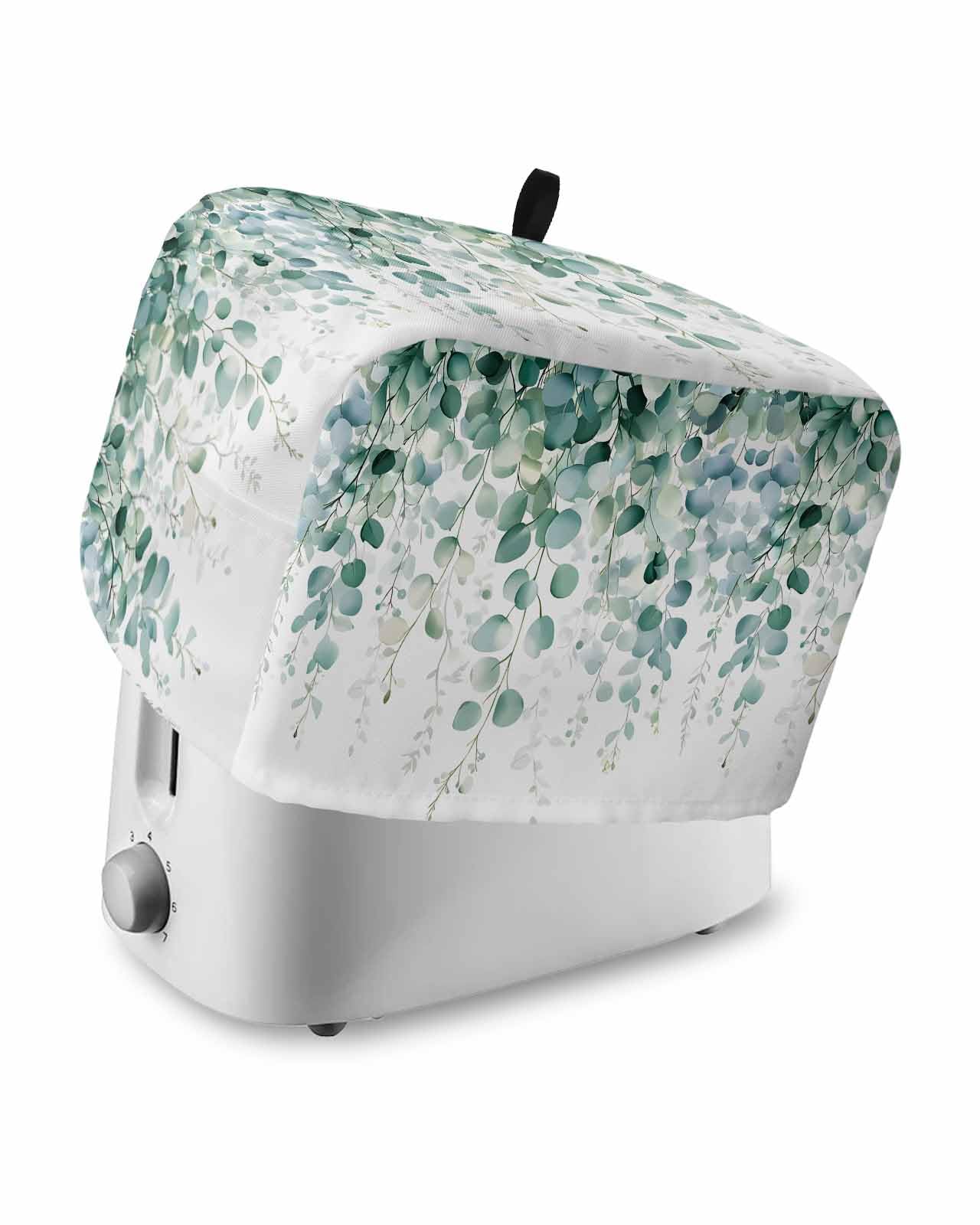 Sage Green Eucalyptus 2 Slice Toaster Cover Spring Plant Botanical White Small Appliance Cover Toaster Dustproof Fingerprint Protectors Machine Washable, Medium