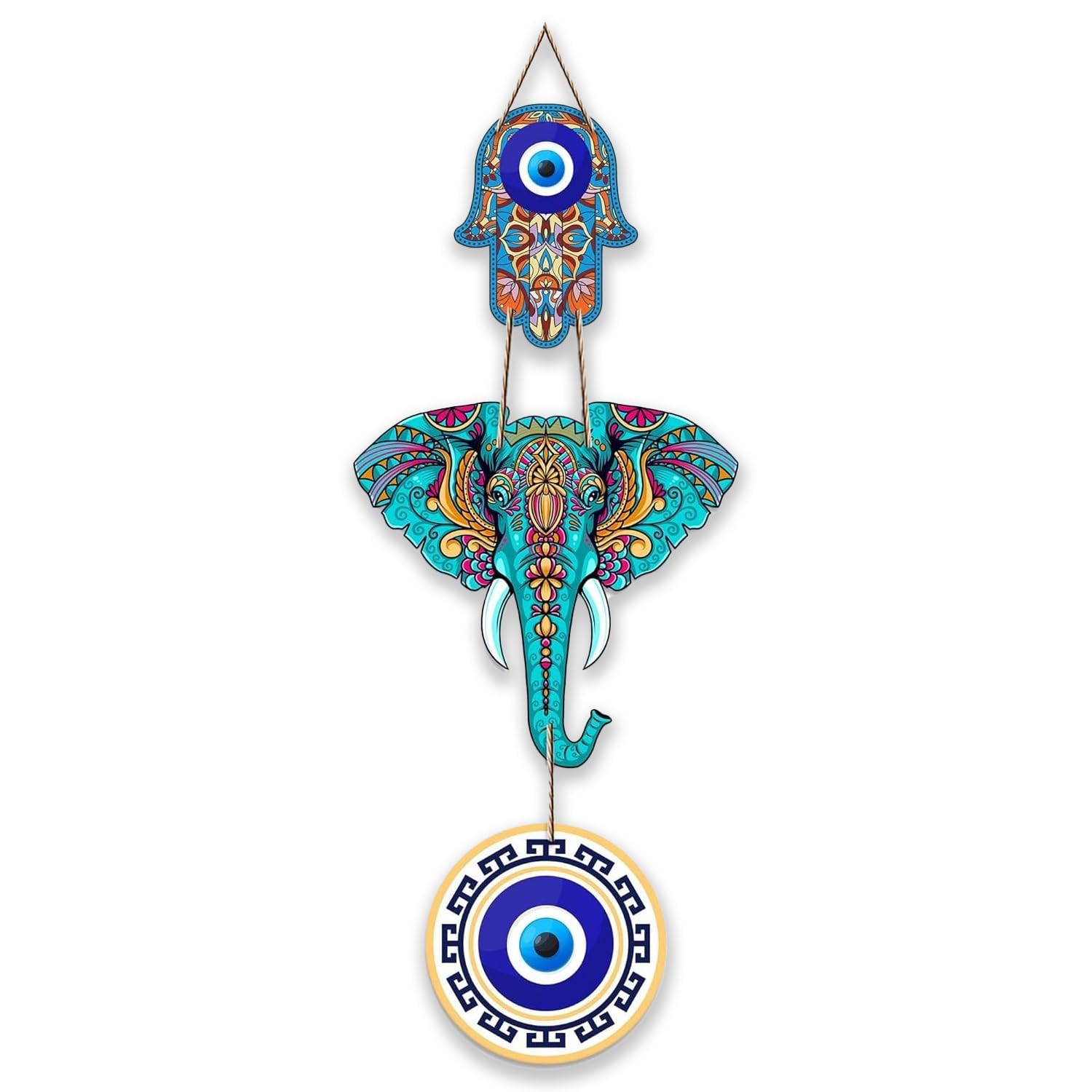 Xtore Decorative Wall Art MDF Wooden Hanger for Living Room | Bedroom | Office | Kitchen | Evil Eye | Nazar Raksha | Modern Art - Pack of 1 (B0CXQTQVGB) Amazon Price History, Amazon Price Tracker