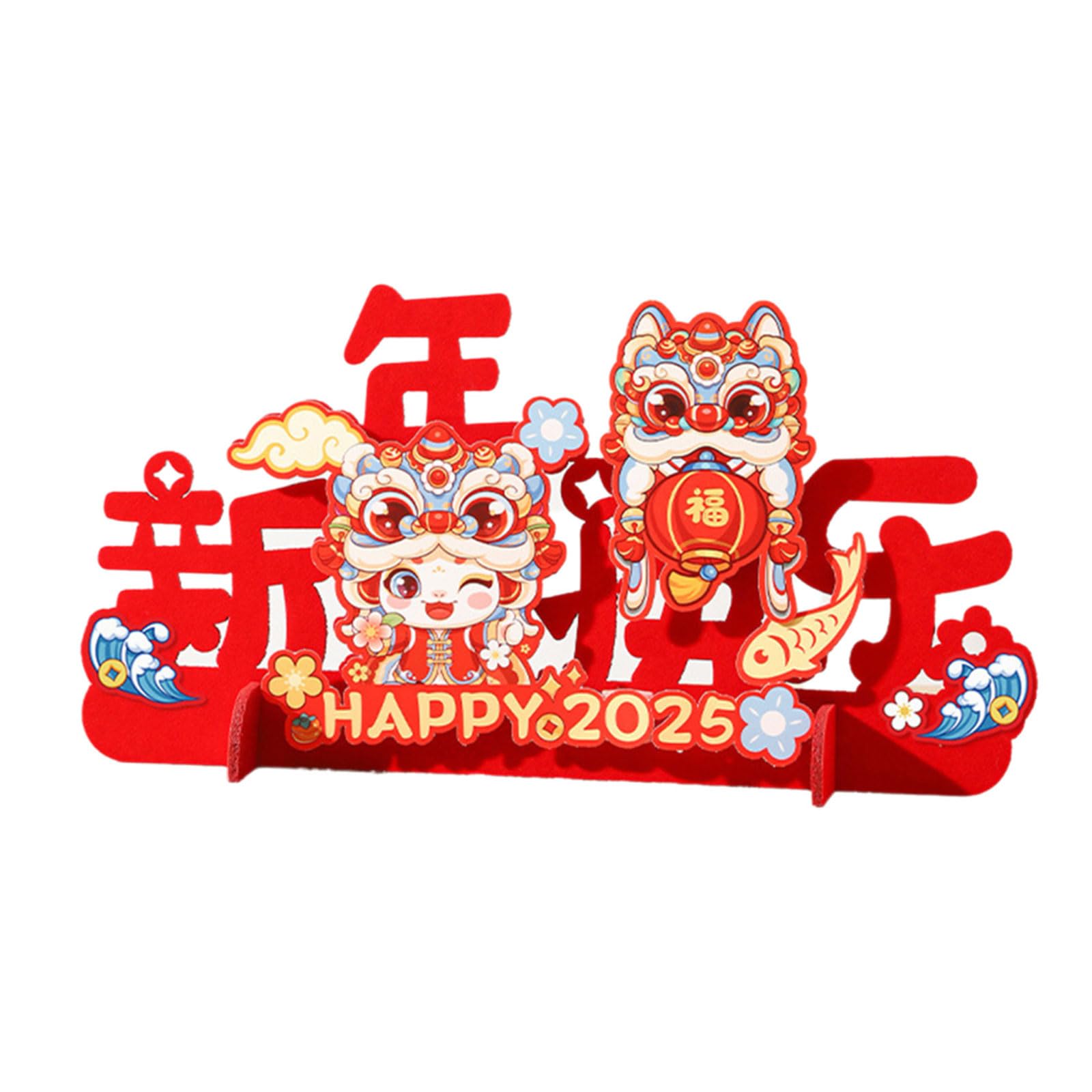 Nucelit 2025 Desktop Decoration the Year of Snake 3D Blessing Font Ornament for Spring Festival Accessory Festives Atmospheres Decoration