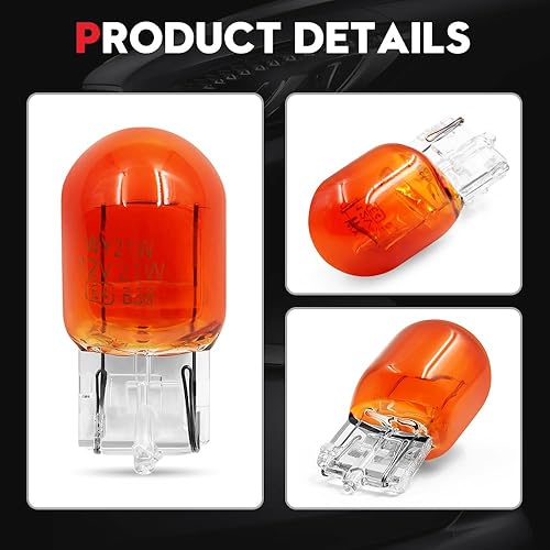 Miniatura 6 de VEHICODE Bombilla ámbar 7440A 7440A 7440NA WY21W luz de señal de giro 12V T20 halógena incandescente anti hiperflash reemplazo de filamento único