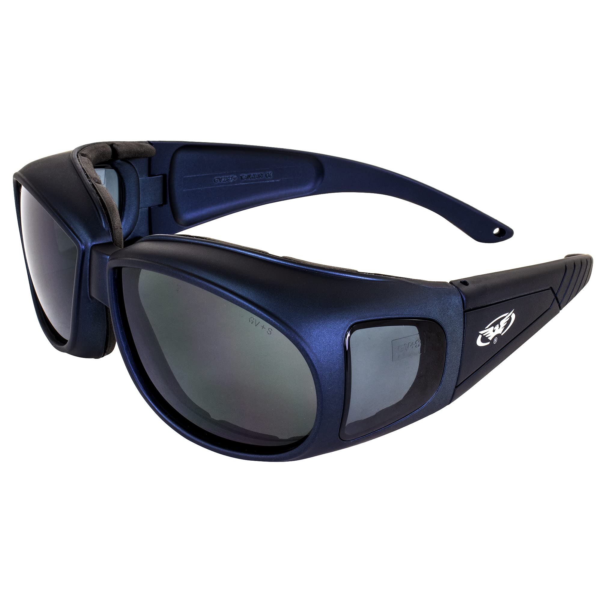 Global Vision Outfitter Fit Over Motorcycle Glasses Padded Charcoal Frame Smoke Lens