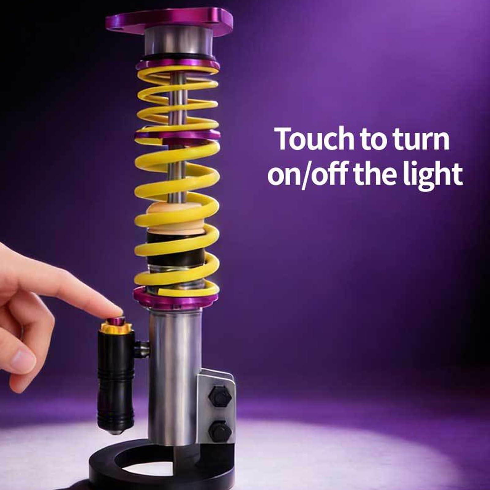 Lampada da tavolo con ammortizzatore stampato in 3D, luce notturna a LED in stile industriale, regolabile al tocco con 3 colori chiari, luci ambientali per sala giochi fai-da-te, per gli amanti del ga