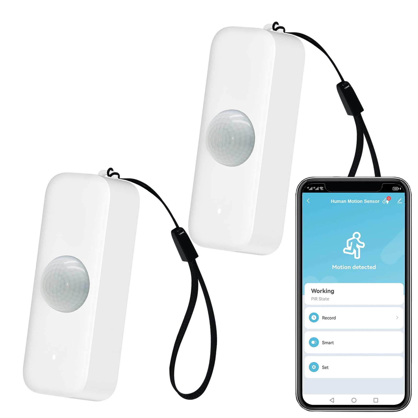 ZigBee Smart Bewegungssensor, Infrarot-Bewegungssensor für das Heim-Alarmsystem,Mini-Kontaktsensor-Detektor mit App-Fernüberwachung,Benachrichtigungsalarm,kompatibel Alexa.ZigBee Hub erforderlich.2PCS