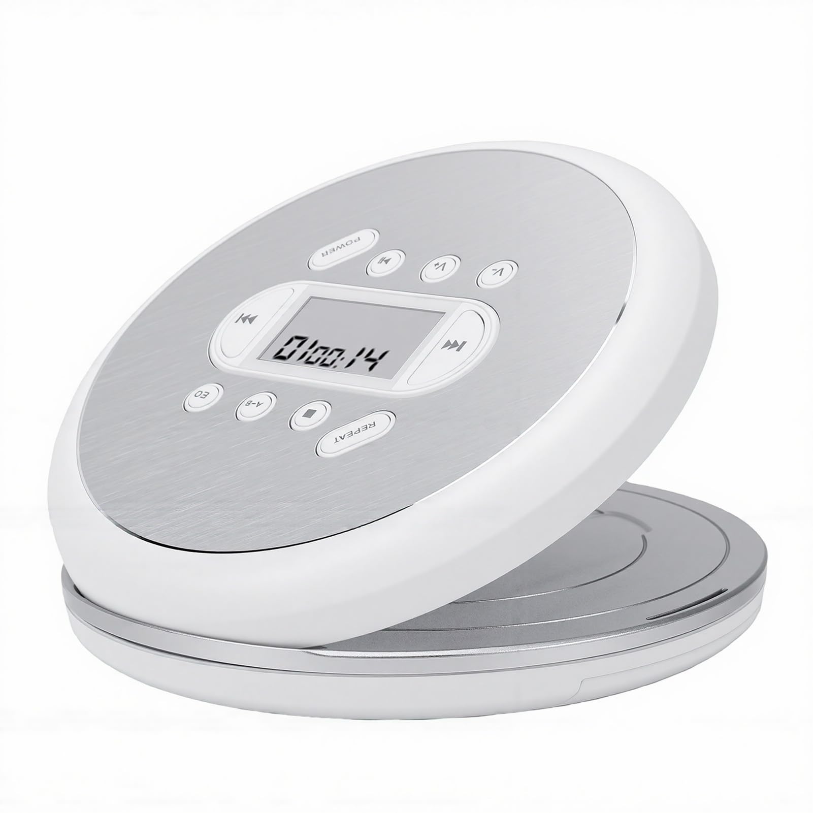 ASHATA Lettore CD Personale con Anti-Skip |Lettore Musicale Portatile con Auricolari e Cavo AUX per Auto a Casa