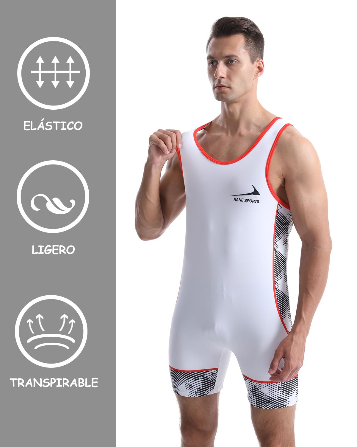 Rane Sports Camisetas sin Mangas de Lucha Libre para hombres, ​traje de lucha libre, camiseta deportiva, mono atlético, levantamiento de pesas, bodysuit de una pieza