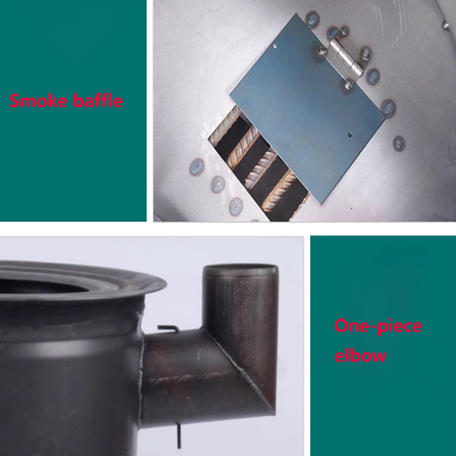 Stufa A Legna Da Campeggio Con Tubo, Con Ampia Porta Carburante, Cassetto Cenere E Alette Di Aspirazione Aria Per Interno Esterno Campeggio Cucina Domestica(40 * 40 * 50cm)