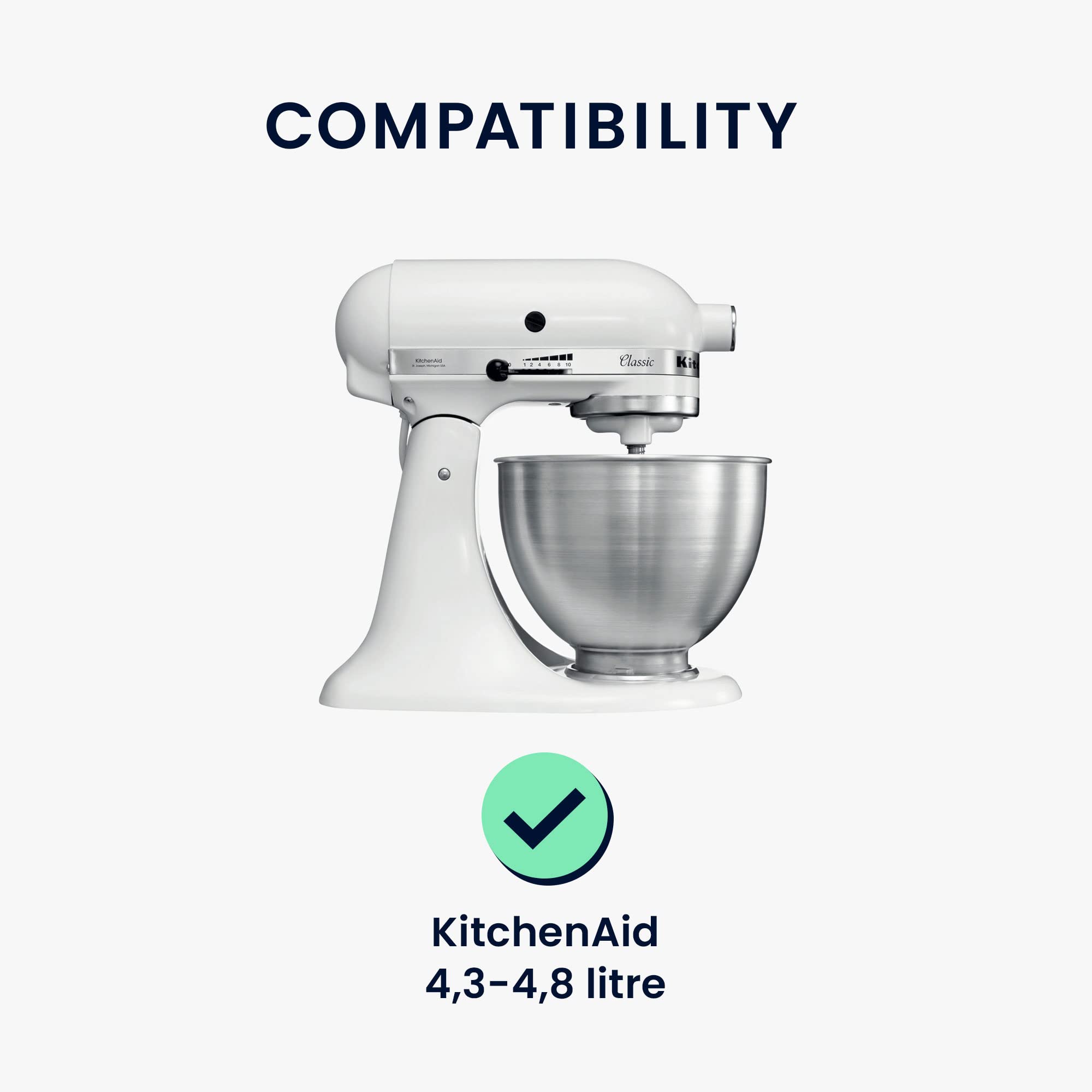 kwmobile Pokrowiec kompatybilny z KitchenAid 4,3-4,8 l - lniany pokrowiec z 3 kieszeniami na akcesoria - ciemnoszary
