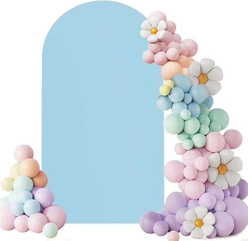 Miniatura 7 de Cubierta de arco de boda de 7.2 pies, de elastano, ajustada, para arco de boda, cubierta de fondo para arco de Chiara para decoración de banquete de