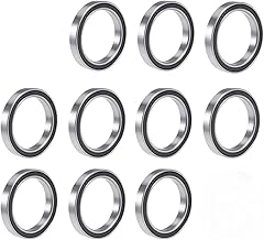 Pack of 10 6802-2RS Watertight Ball Bearings, 15 x 24 x 5 mm, Pre-Lubricated, Chrome Steel, Double Seal Rubber, Grooved Ball Bearings 6802RS