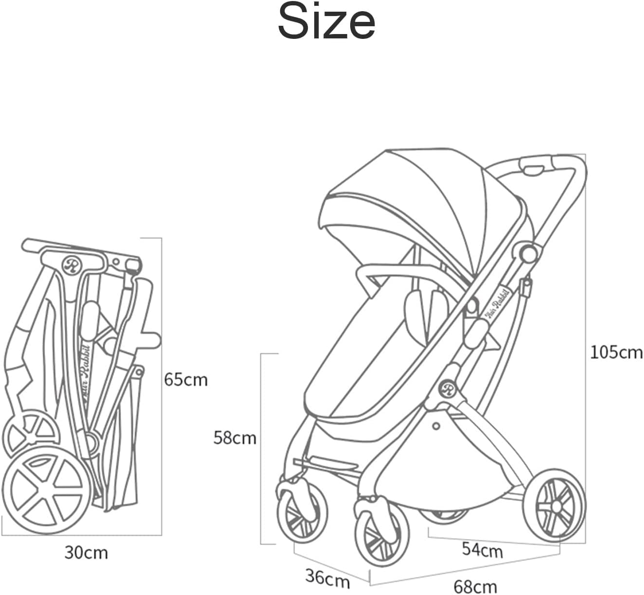 Poussette Tandem Pliable à Double siège - Poussette Double pour bébé - Réversible - Facile à Plier - Protection UV - Auvent de Poussette Tout Terrain séparable - Gris Rose