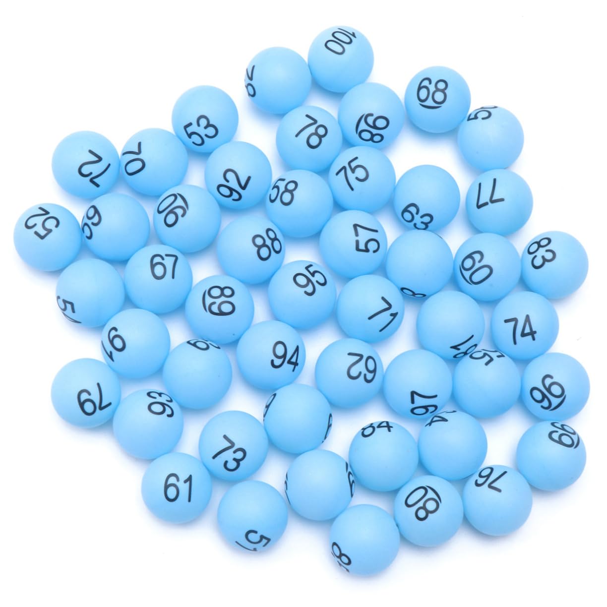 Mipcase 100Pcs Blue Printed Table Tennis Balls with Numbers for Game Party Decoration for Raffles Arts Cat Play and Entertainment Activities
