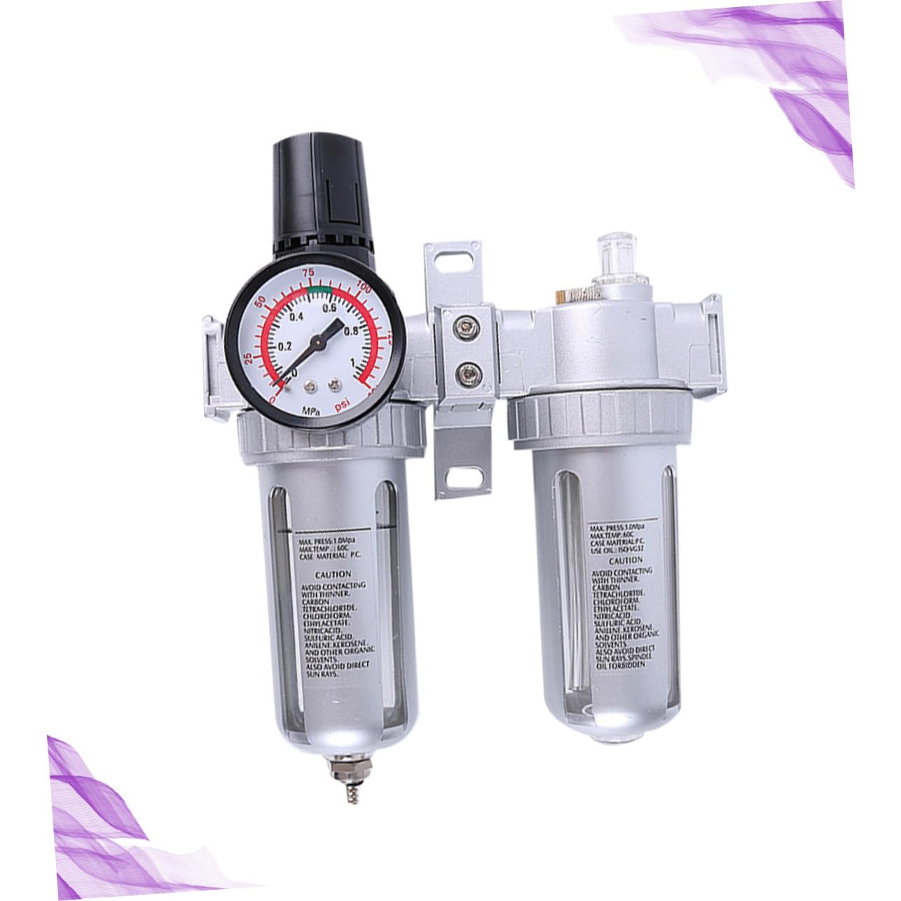 Homoyoyo Regolatore Aria con Separatore Scarico per Compressori e Strumenti Pneumatici Controllo Umidità e Pressione Aria