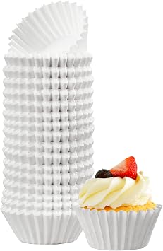 LotFancy 500pcs Mini Cupcake Liners, White Muffin Liners, No Smell, Greaseproof Paper Baking Cups, Small Cupcake Wrappers for Birthday Holidays, Bottom 1.25 inch Width