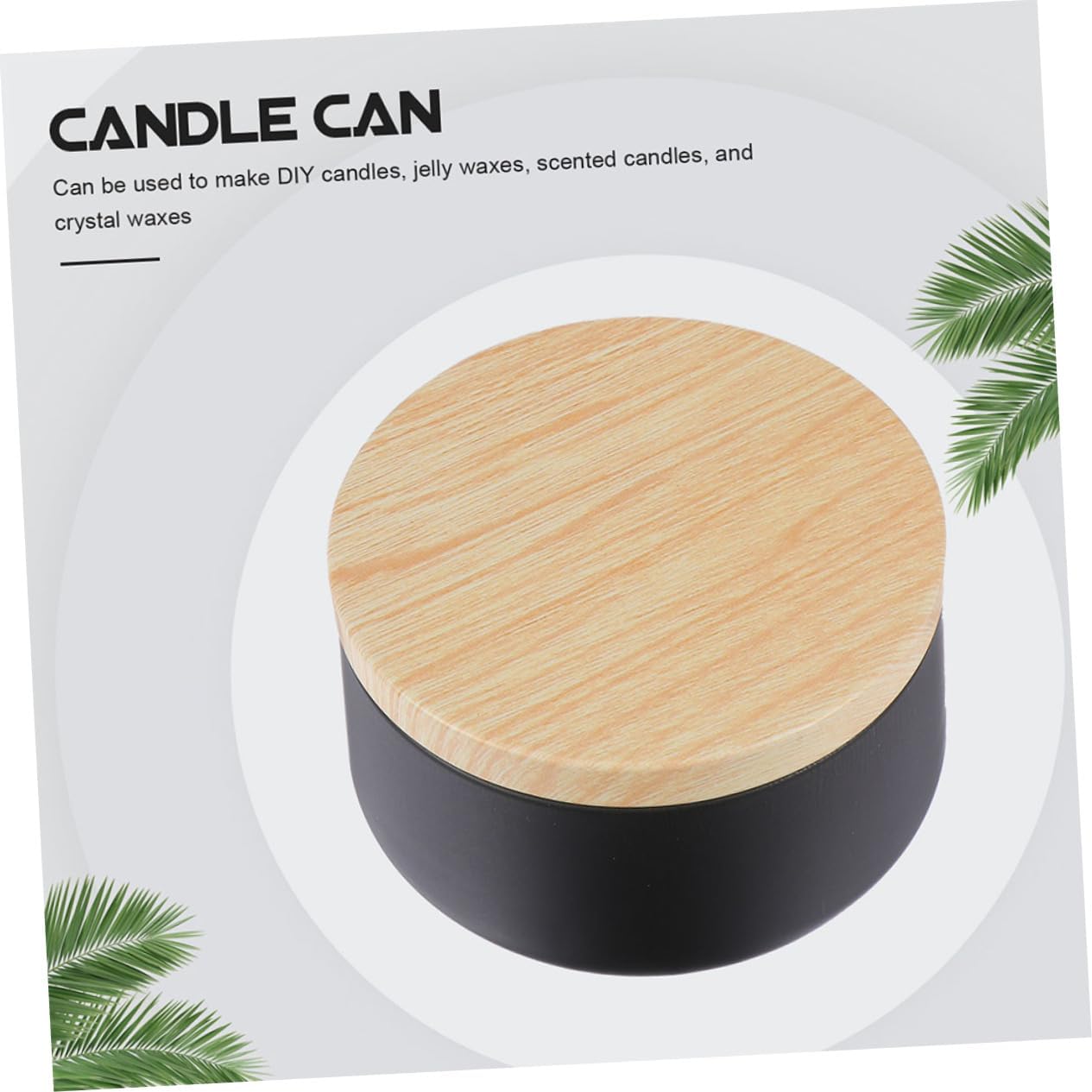 Uonlytech 8oz Wooden Lid Tinplate Candle Cans Set of 8 Metal Candle Containers for Jewelry and Bead Storage Travel-Friendly Craft Boxes for Home Decor